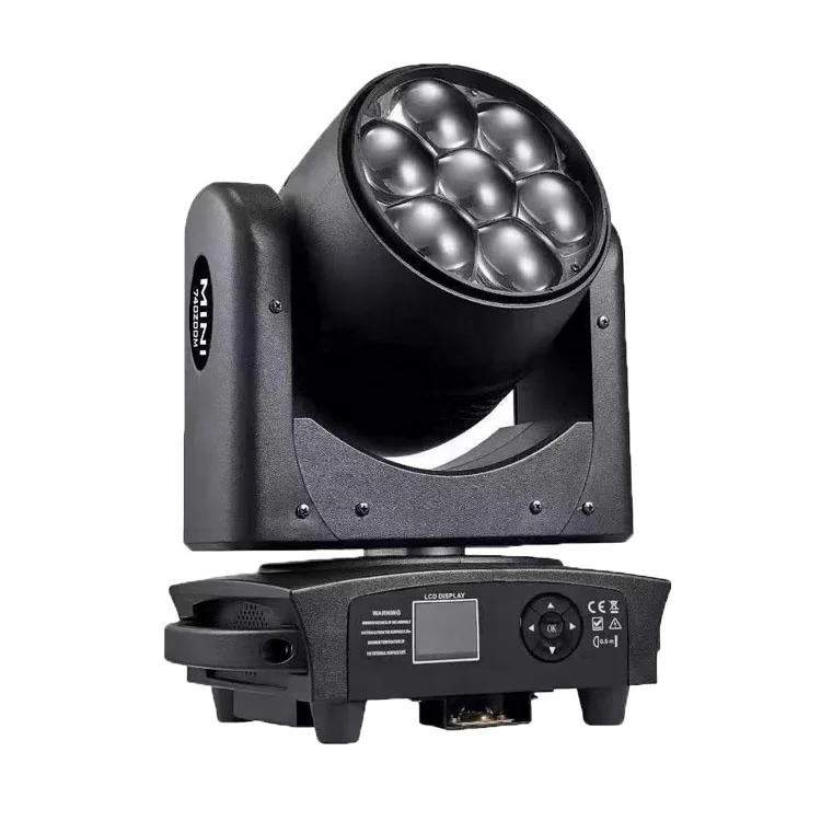 Professional stage equipment dmx control 7x40w rgbw 4in1 led mini zoom wash moving head lighting