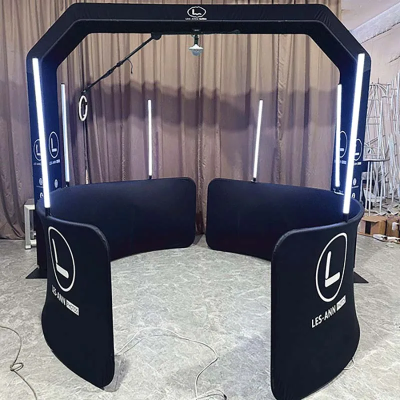 Automatic Rotating 3D Overhead Automatic 360 Photo Booths Rgb Led Ring Lights Sky Top Spinner 360 Photo Booth For People