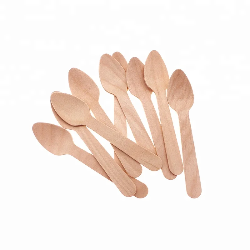 Eco-friendly Biodegradable Disposable Factory Price Wooden Spoon with OPP Bag