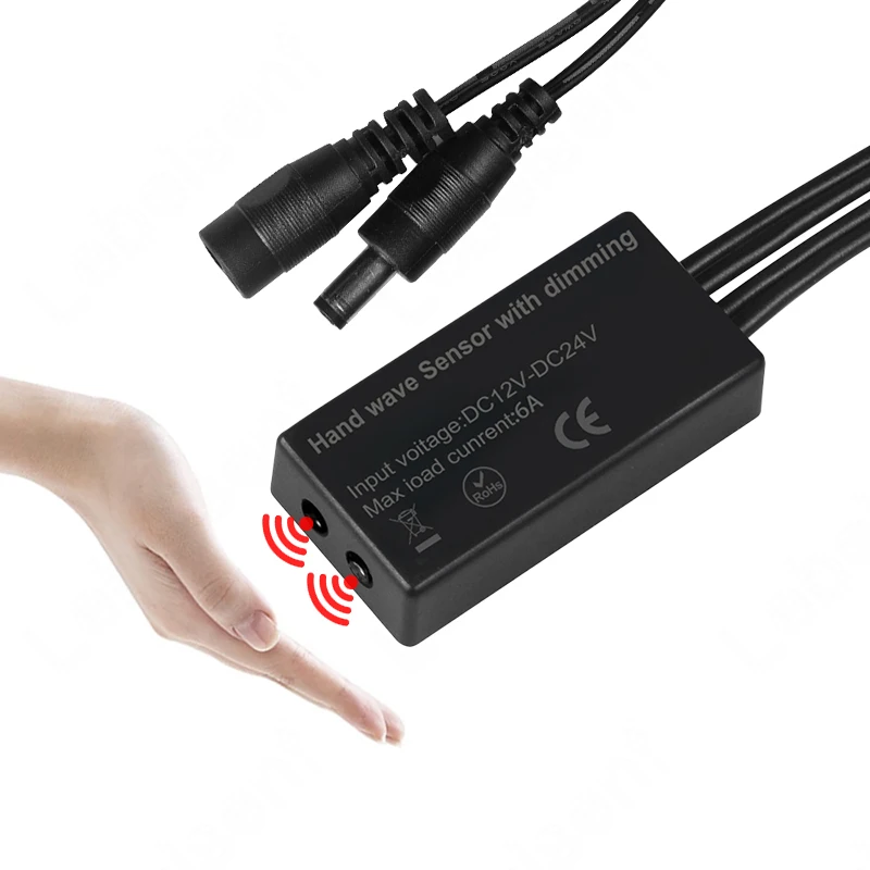 6A 1CH светодиодный сенсорный переключатель 12V 24V ручная волна ВКЛ./ВЫКЛ. Управление дверью DC 5 5*2 1 мм порт для шкафа одноцветная Светодиодная лента COB