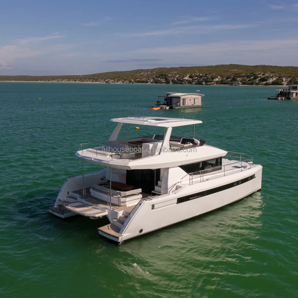 Luxury Yacht 13m Aluminum Fishing Boat Catamaran House Boat for Sale