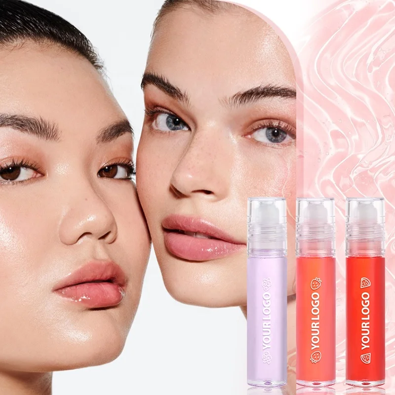 Fruit Strawberry Watermelon Flavor Scented Roller Ball Moisturizing Mini Lip Gloss Oil