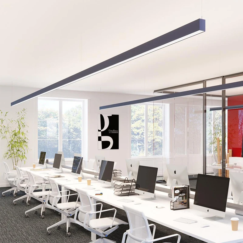 4ft 40W Led Linear Light Adjustable Chandeliers Hanging Lights Ra 90 for Commercial Meeting Room