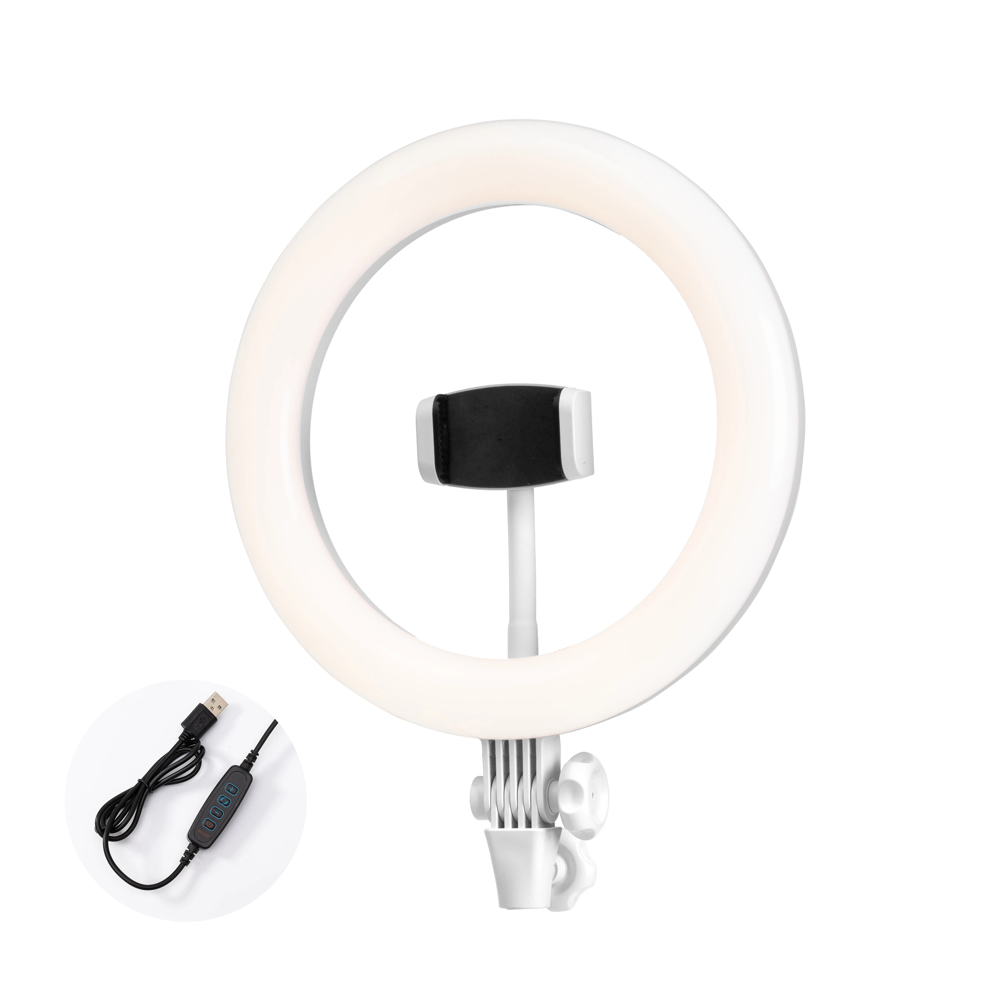 Table top dimmable 10 Inch with 3 mobilo phone stand LED Ring Light For Live Broadcast fill light