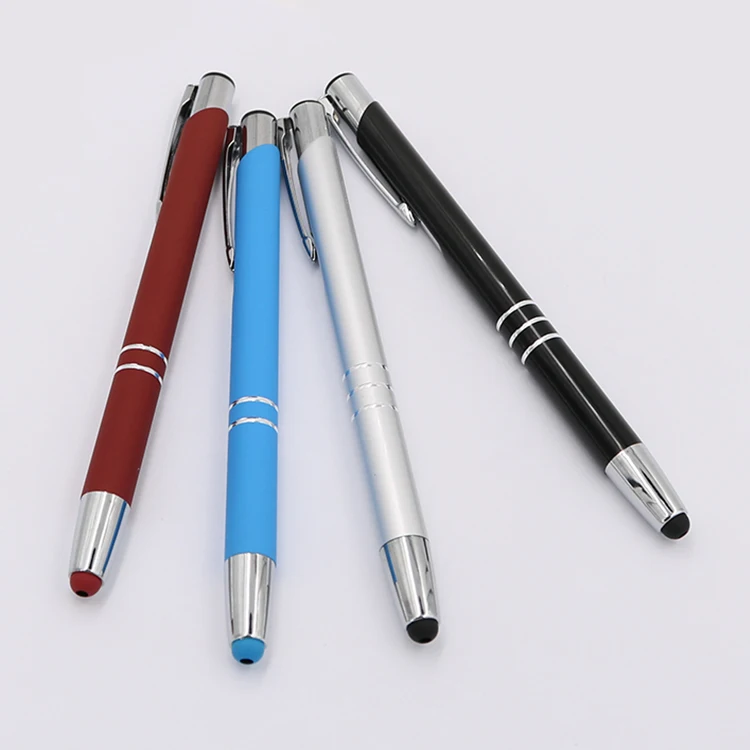 New 2 in 1 Touch Screen Ball Pen Aluminum Metal Ball Pens With Personalized Logo For Business Advertising Promotion Gifts