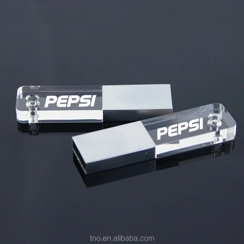 Custom promotion gift pendrive USB 1gb 2gb 4gb 8gb 16gb crystal usb stick usb flash drive with led light