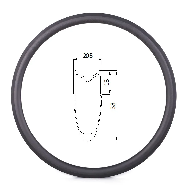 18h 32h 700C 38mm 50mm 88mm deep 20.5mm width clincher tubeless V brake T700 carbon fiber rims