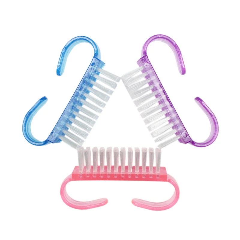 Cheap Mini Plastic Remove Dust Pink Blue Purple Handle Grip Sheep Horn Nail Brush