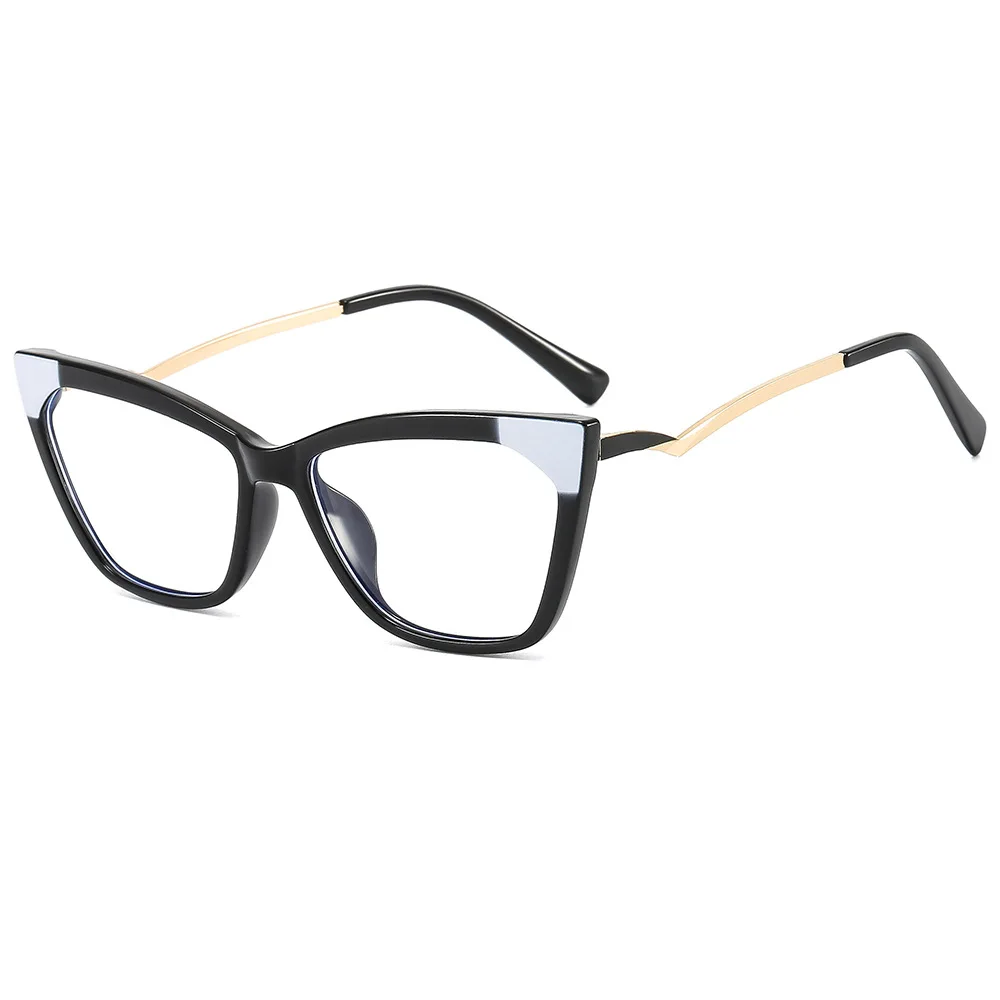 Cat Eye Computer Glasses Anti Blue Light Glasses Frames Spring Hinge Women Fashion Eyeglasses Frames