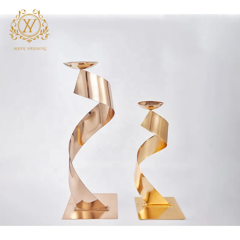 Luxury Tall Geometric Metal Gold Silver Wed Flower Stand Events Decorations Centerpieces For Wedding Table