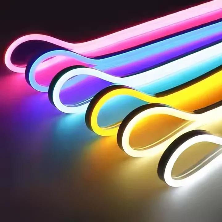 Hot Sale 5M 10M 50M 100M Ip67 Rgb Rgbic Silicone Led Neon Strip Light 12V 24V Flex Soft Led Neon Light