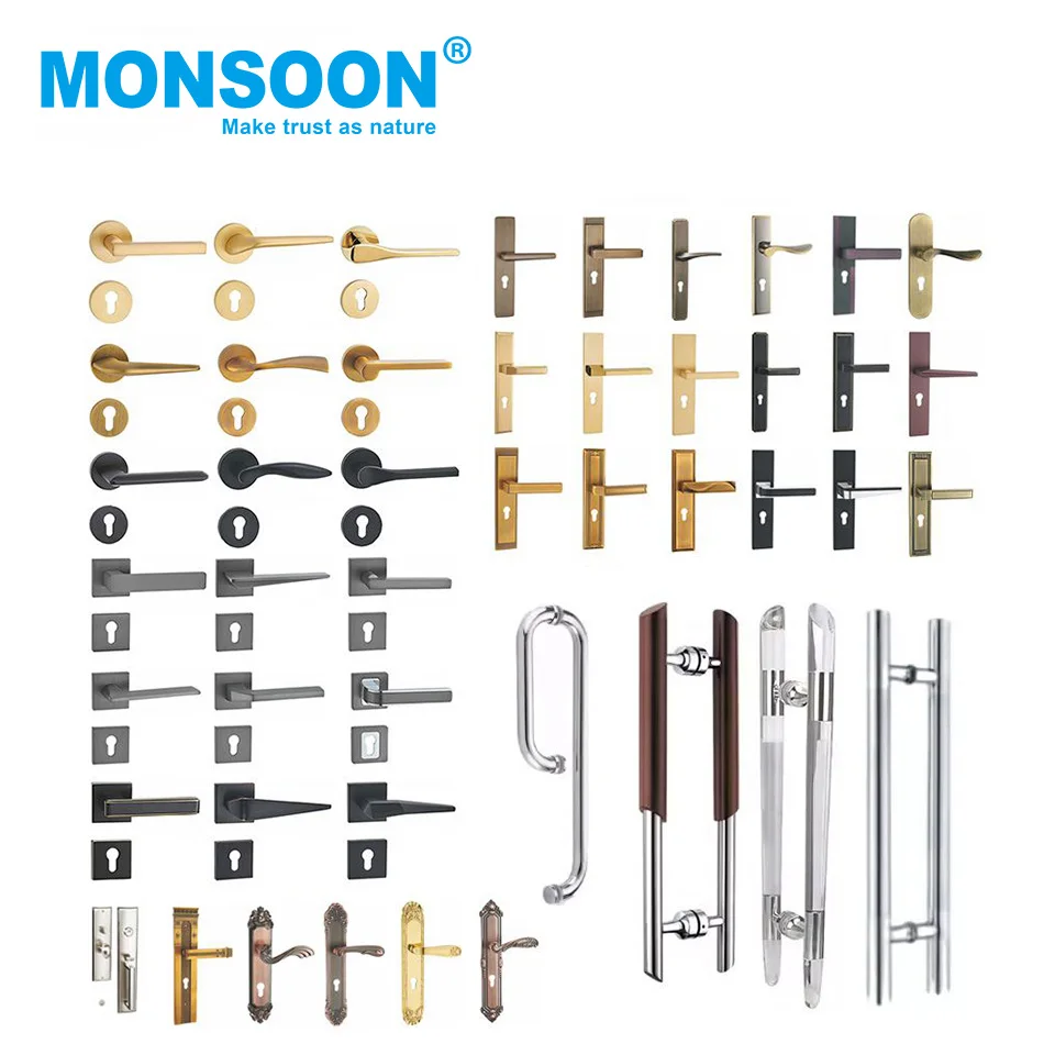 mortise door lock set hardware stainless steel modern entrance door pull handle wooden hidden door lock