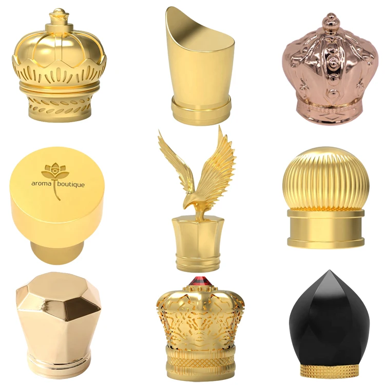 Custom Logo Luxury Metal Perfume Lid Fea 15 Zamac Perfume Bottle Cap Zinc Alloy Perfume Covers With Inside
