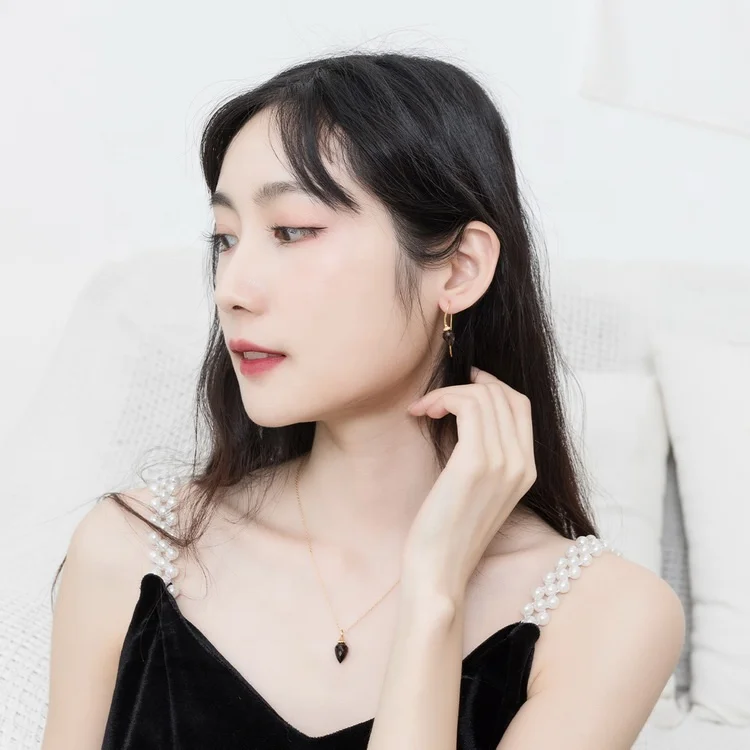 925 Sterling Silver Smoky Quartz Pendant Jewelry Minimalist Style Clavicle Crystal Necklace