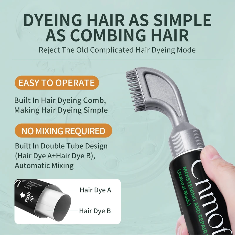 Permanent natural herbal plant clean water foam black hair shampoo comb