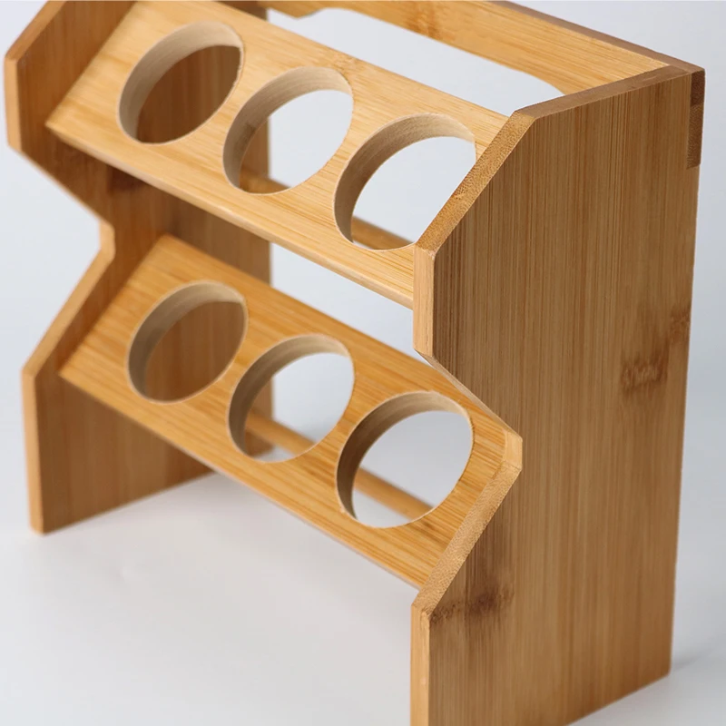 Wholesale Premium 2 Tier Bamboo Spice Holder Organizer Kitchen Wall Storage Spice Rack Set