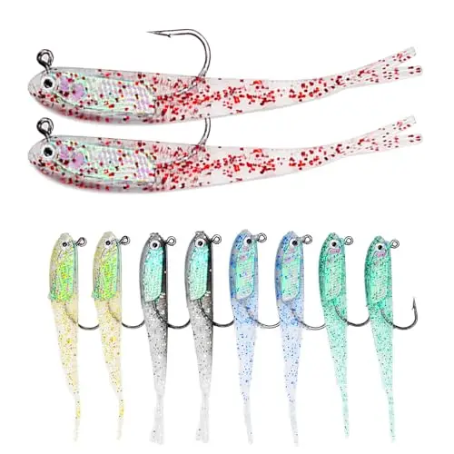 Freshwater Bass Trout Salmon Fishing Tackle Kit with Lead Plastic Lures Bait Accessories in Tackle Box Sea Fishing Techniques