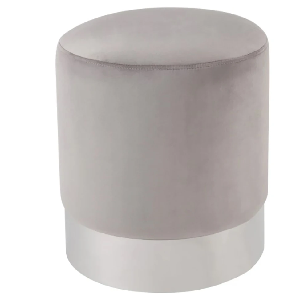 Hot sale modern dining room furniture removable cover round ottoman foot rest stool linen modern modular sofa with ottoman