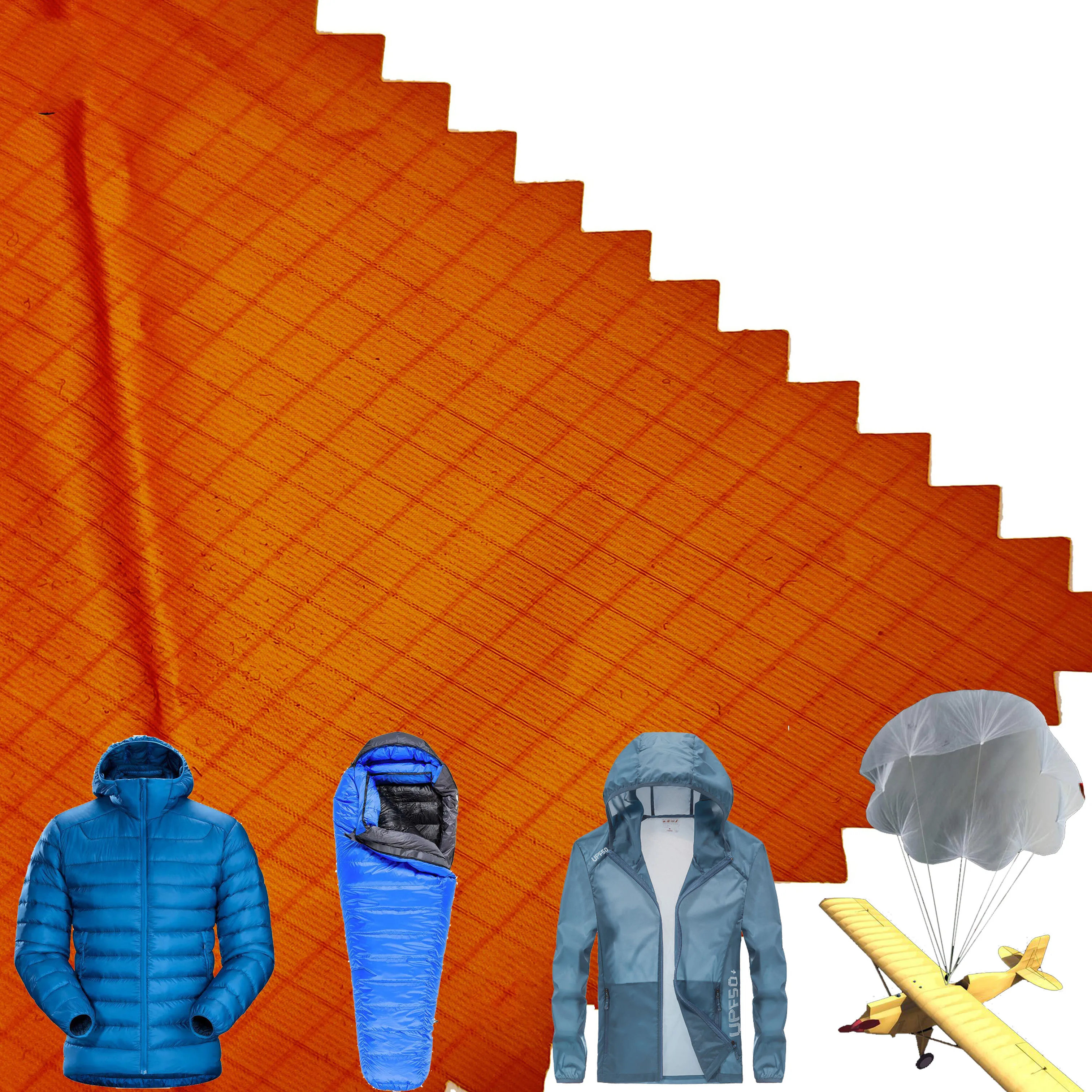 10D 15D 20D Nylon And Polyamide Paper Hand Feel 20Gsm To 45Gsm Coating Kite And Parachute Fabric