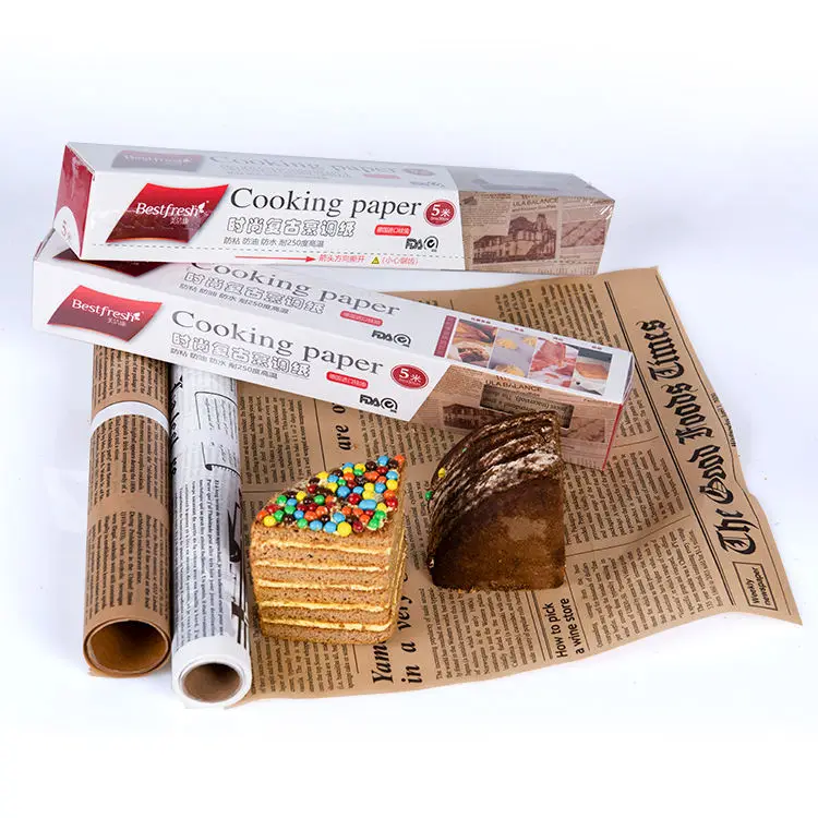 30cm*5m Non-stick Precut Unbleached Parchment Baking Paper Sheets for Grilling Air Fryer Steaming Cooking Oven