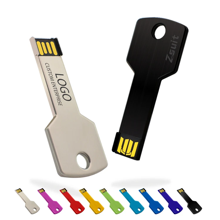 Portable mini USB key Metal key USB flash memory U disk 4GB Pendrive 8GB16GB 32GB 64GB memory card factory customization logo