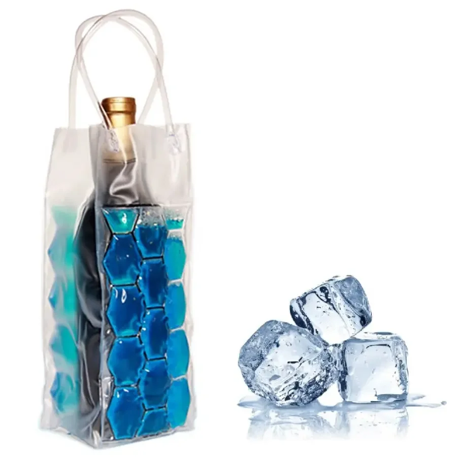 Ice Wine Bag Portable Wine Cooler Bag Drink Bags Wine Pouch Cooler Collapsible Cooler Cold Sleeve Waterproof Pouch Customized