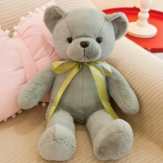 new design cheap price soft cute gift custom logo plush stuffed gray bear toy