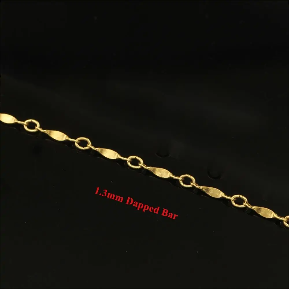 GP1.8mm Patterned Dapped Bar Chain Bulk  14k gold filled for permanent jewelry chains wholesale Dapped Bar Necklace Chain
