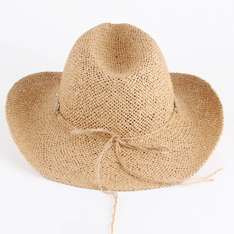 wholesale straw hats summer women straw cowboy hat bulk straw cowboy hats For Adults