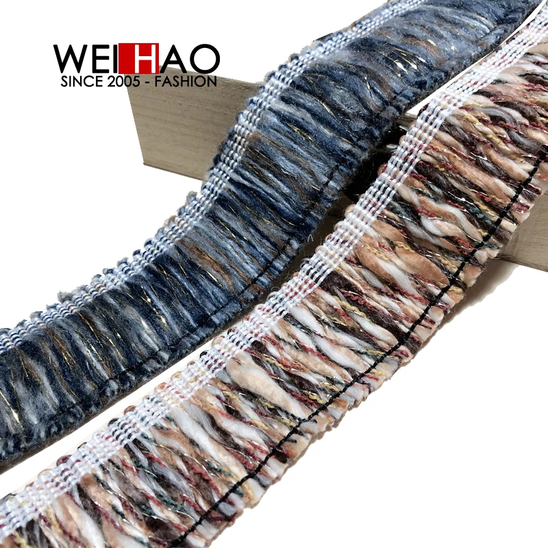 Ethnic fringes Multi-Color Cotton Brush Tassel Fringe Trims for Decoration Clothing Draping Fringe For Dresses