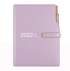 School Supplier Sells 2022 Latest Hardcover Pu Leather Calendar Notepad With Magnetic Buckle And Customizable Logo
