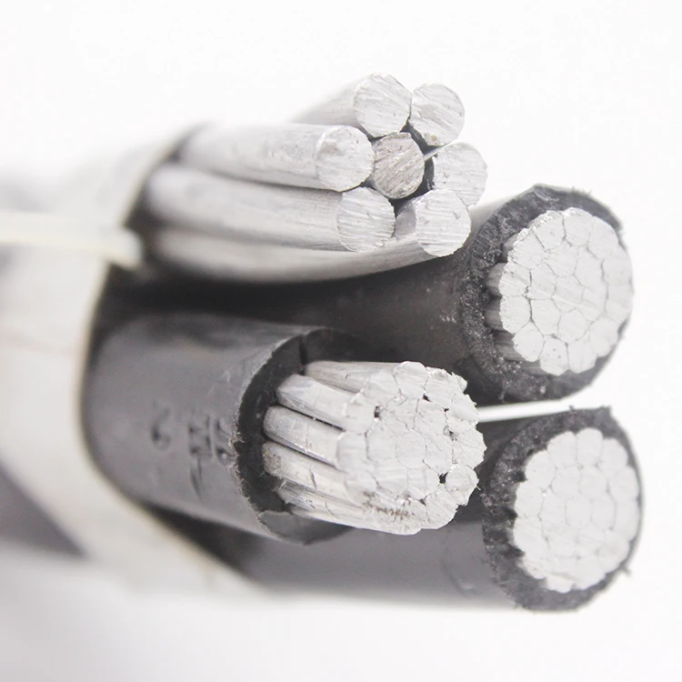 Power cable xlpe insulation with bare neutral messenger 0.6/1kv 4 core abc cable