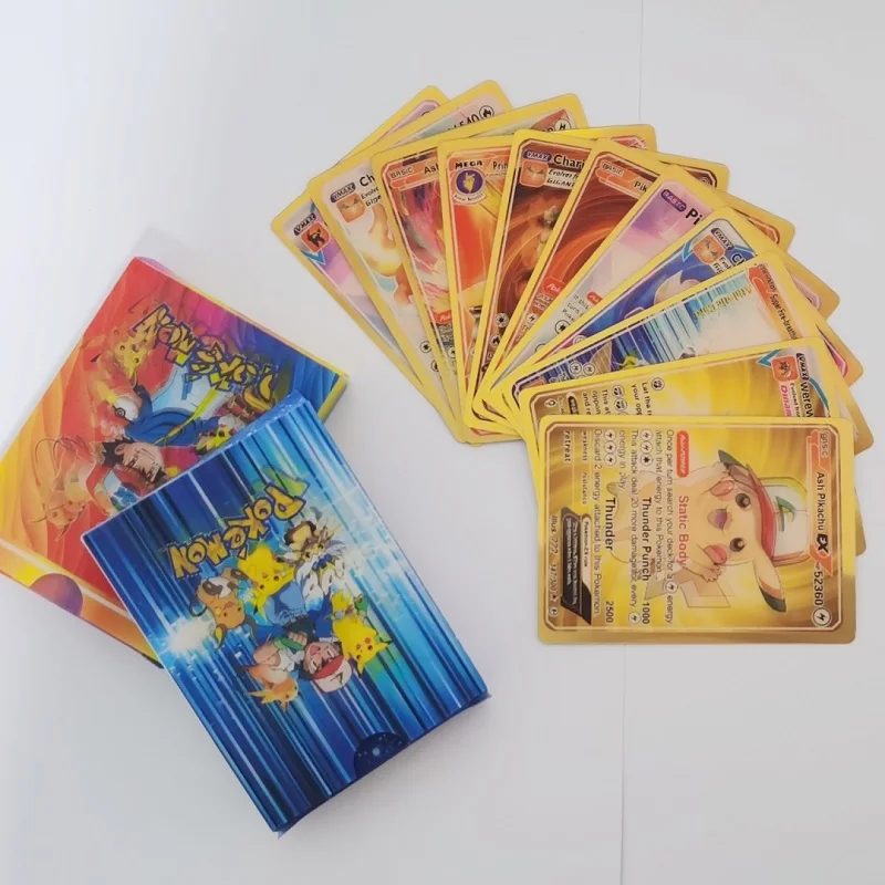 Японские аниме Poke mon 3D Сияющие радужные карты TCG редкий Charizard Pikachu коллекционные игры Battle Card подарки для детей