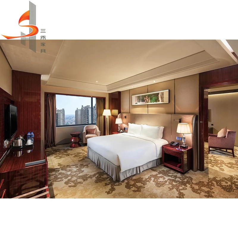 Luxury bedroom furniture set hotel furniture suite room custom furniture wood