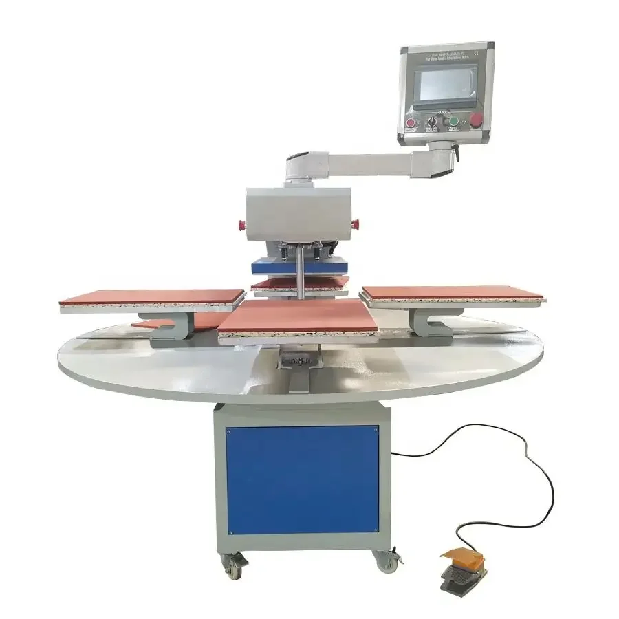 4 Station Turntable Rotary Transfer Heat Press Sublimation Printer Automatic Heat Press Machine For t-Shirt 4 Heads