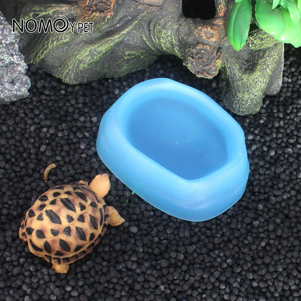 NOMOY PET imitation rock small and large size plastic water food bowl dish for reptiles lizards frogs
