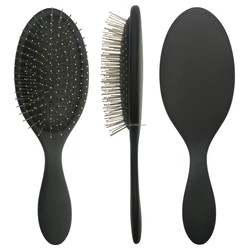 Custom Private Logo Black Metal Pin with Round Ball Medium Air Cushion Paddle Brush Metal Pin Brush