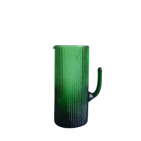 hand made lead free  green cactus glass wine decanter old fashion