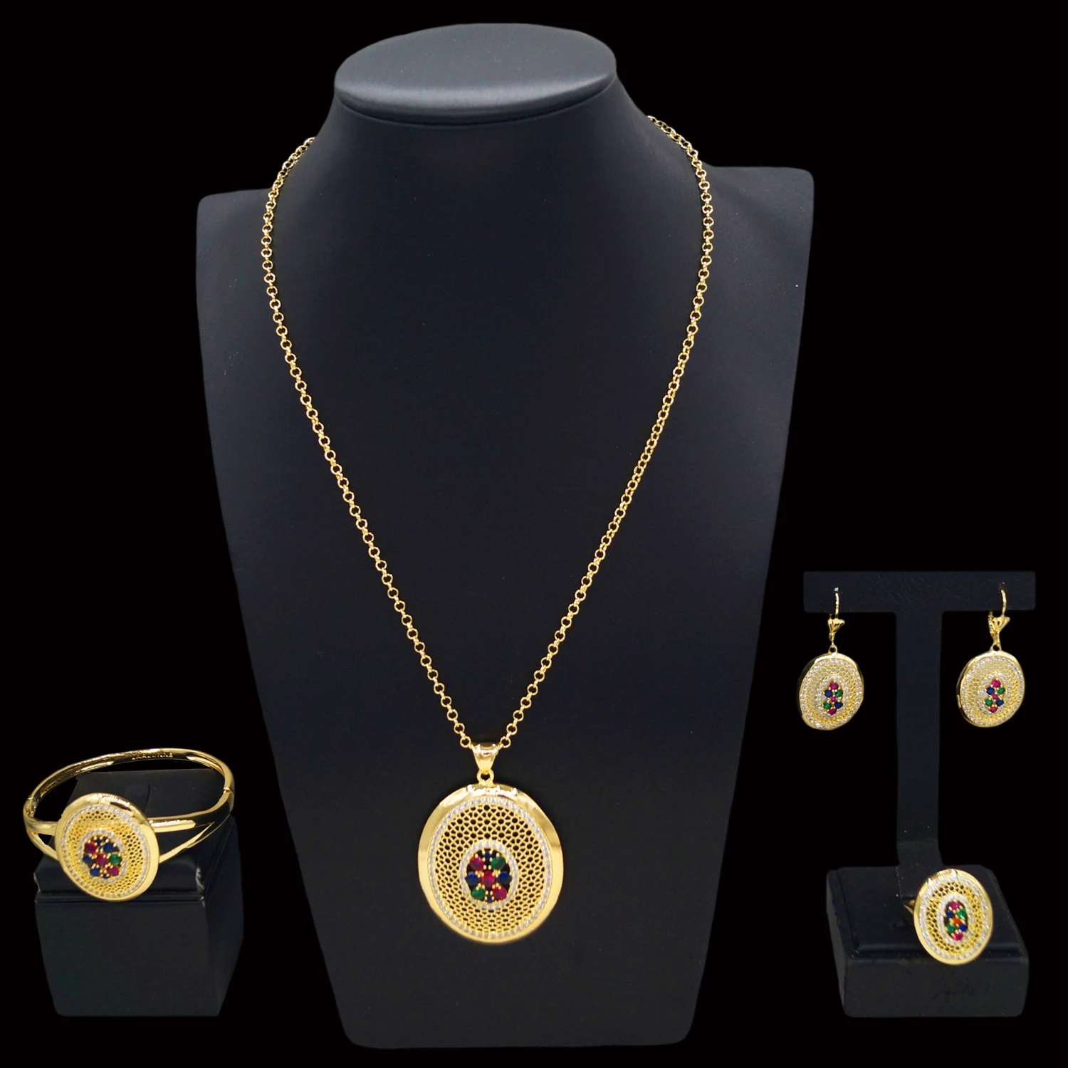 Yulaili Hot Sale Alloy Gold Plated Jewelry Ladies Banquet Party Dubai Gold Style Accessories