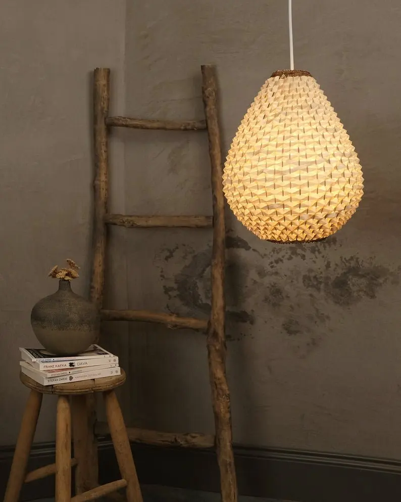 Round bamboo hanging lampshade bamboo pendant lamp handmade also lamp covers for home decor