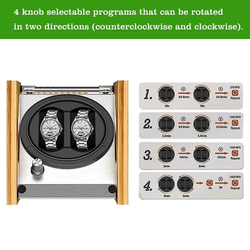 Wholesale Custom Mabuchi Motor Automatic Wooden Watch Winder Display Box Case Single Wood Watch Winder