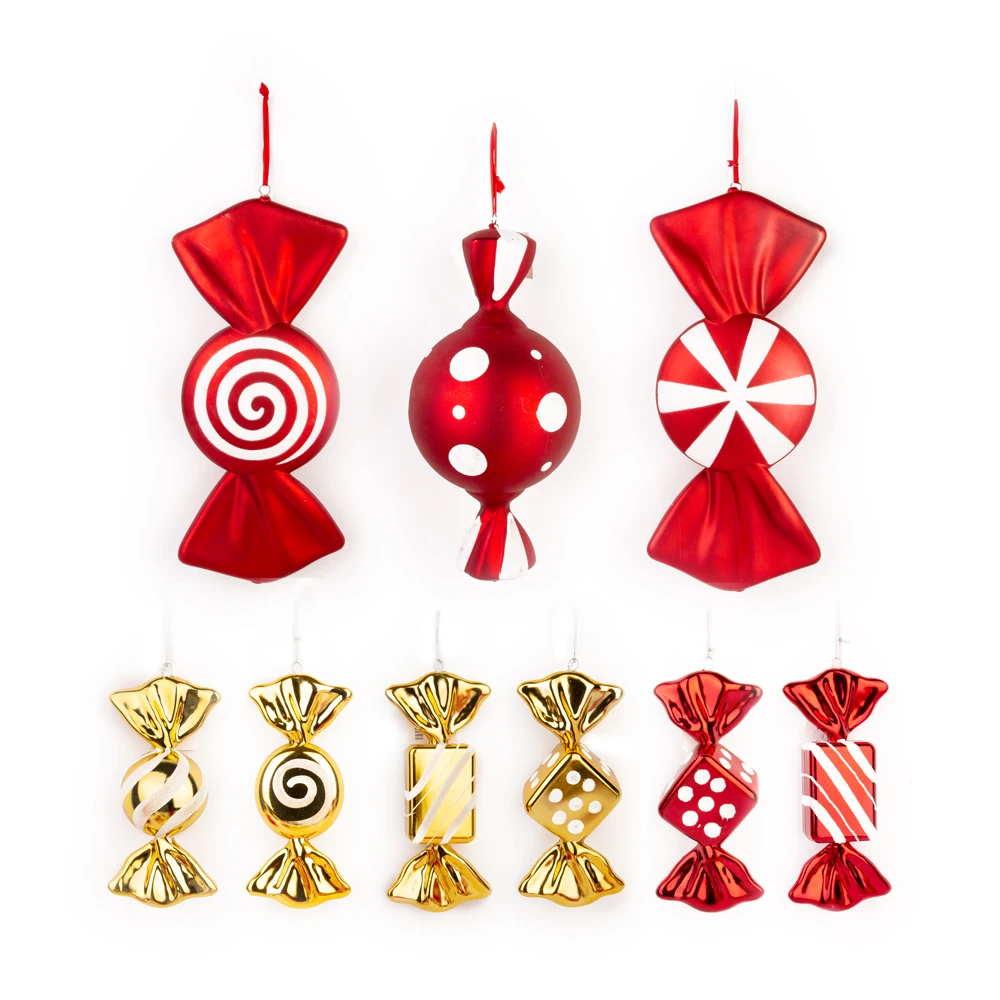 Christmas 2024 Plastic Candy With Hand Painted Tree Decoration For Tree