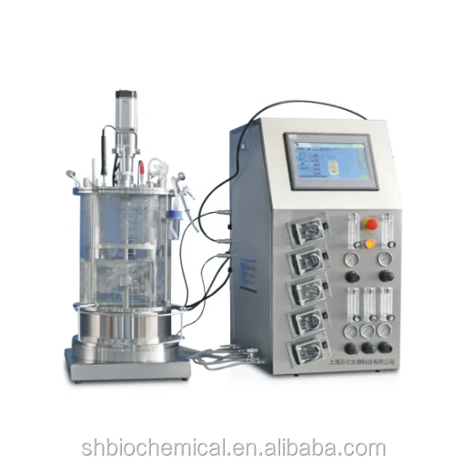 glass benchtop stirred tank fermenter bioreactors for animal cell culture