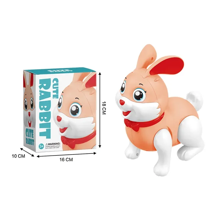 DF Toys B/O Plastic Jumping Walking Electronic Light Plastic Rabbit With Music toy animals china import toys