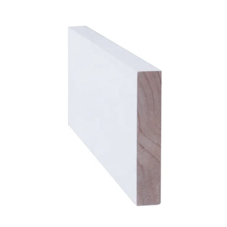 White gesso primed finger joint radiata pine S3S S4S wooden wainscoting wall panel water proof trim board baseboard skirting
