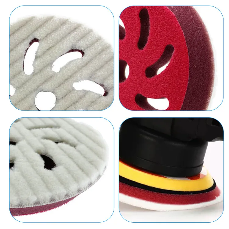 5 inch Woolen Polishing Pad Best Stripe Type 100% Lambs Wool Buffing Pad for RO DA GA Polishers