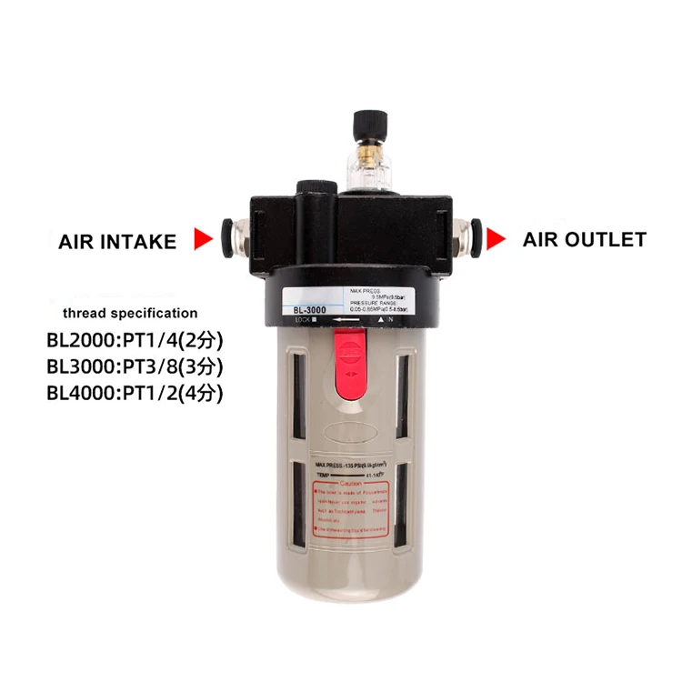 Modern design high quality Air source processor Oil mist oil Water Filter BL2000 3000 4000 with connector filter separator