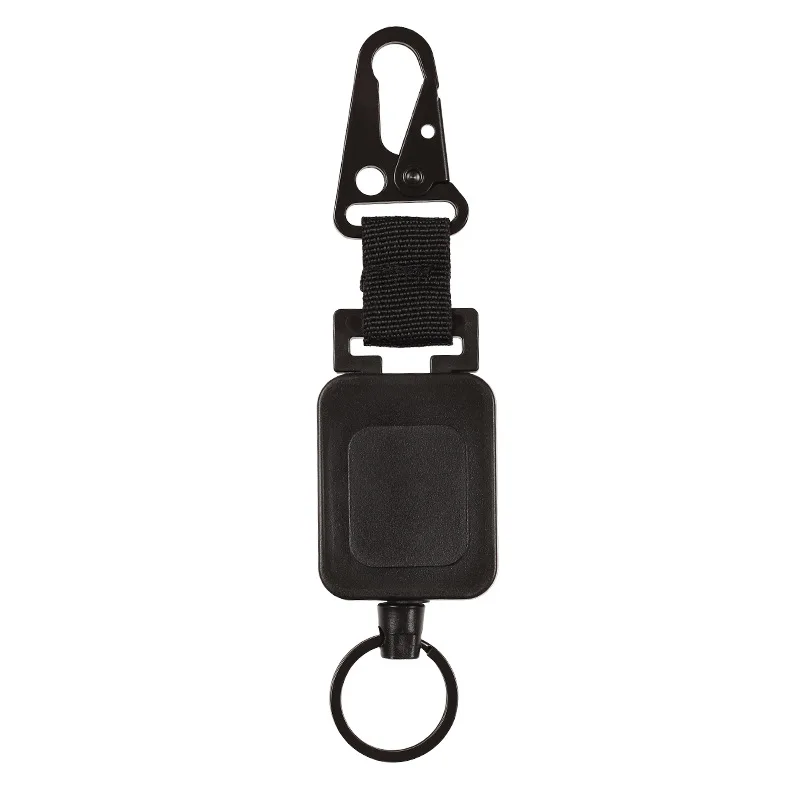 Customizable outdoor multifunctional stretch stainless steel retractable badge holder with rolling key chain