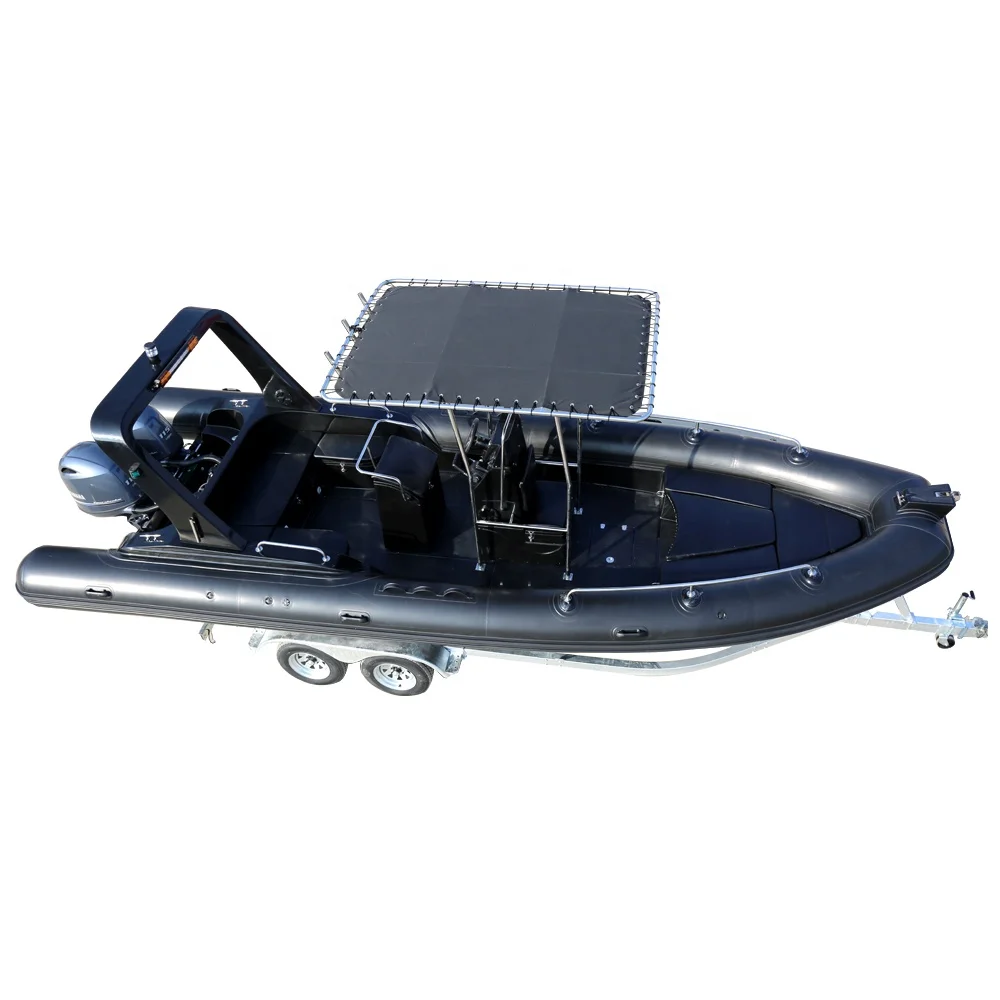 CE 25ft RIB760 Luxury Yacht Sport RIB Boat RIB Fishing Hypalon Inflatable Boat with Outboard Motors