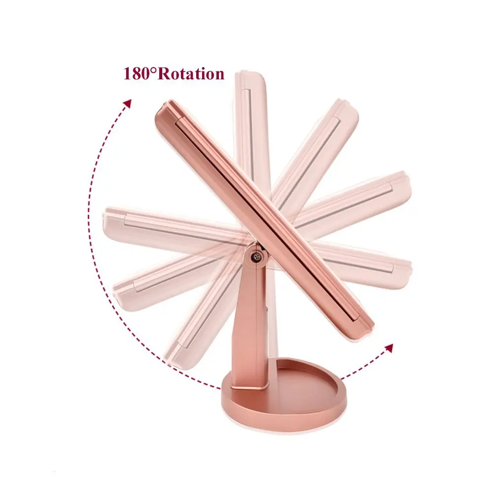 CHAMBERLIAN Durable Cosmetic Metal Rotatable magic mirror with tray